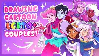 Drawing LGBTQ+ Cartoon Couples! || PRIDE (2023)️‍