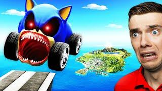Jumping SONIC.EXE CARS Across GTA 5 (Record)