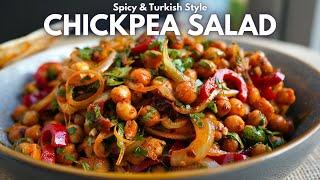 High Protein Spicy Turkish Chickpea Salad, Nohut Piyazi