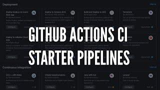 How to start a CI pipeline with Actions