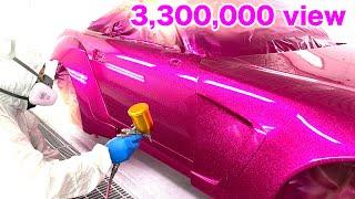 How to paint Pink flake & Candy painting with HONDA S2000 with Wide body kit【カスタムペイント】