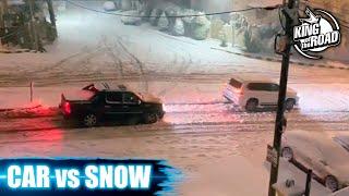 Car ice Sliding crash & spin outs 2021. Black ice and Icy road. Winter weather.