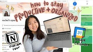 how i stay PRODUCTIVE + ORGANIZED during online school (using NOTION + google calendar)
