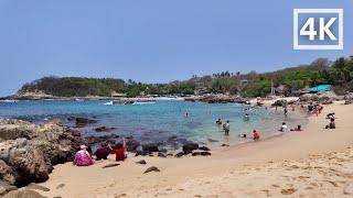 Manzanillo beach 4K walking tour, Puerto Escondido, Oaxaca