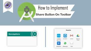 How to Implement Share Button On Toolbar in Android Studio | ShareAppAndroid | Android Coding