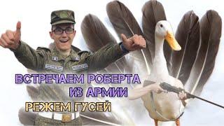 Братишка приехал из армии  режем гусей