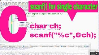 scanf() to input single character in C program(part_8)