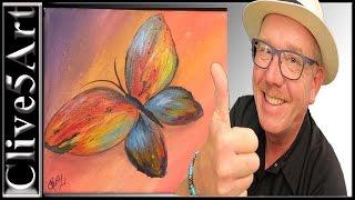 Easy, Butterfly, acrylic painting for beginners,