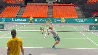 Former world No 1 Lleyton Hewitt is still playing at a high level at 43 (Davis Cup Practice)