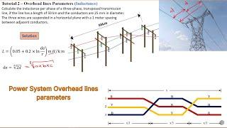 How to calculate overhead transmission Lines parameters (Inductance) - Tutorial 2