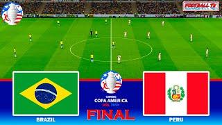 Brazil vs Peru - Final Copa America 2024 - Full Match & All Goals | eFootball PES Gameplay PC