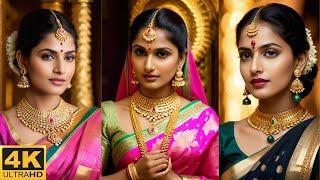 [4K]AI Indian Lookbook | Graceful Lady Wearing Saree | Prepared for Wedding Ceremony