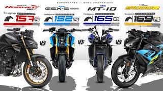 2025 Supernaked Showdown! ┃ CB1000 Hornet SP vs GSX-S1000 vs MT-10 vs S1000R.