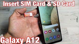 Galaxy A12: How to Insert SIM Card & SD Card
