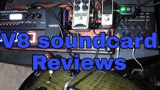 V8 soundcard guitar set up and demo using boss gt-1