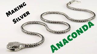 Making silver necklace Anaconda | Classic Foxtail | Loop in Loop Chain | Chain making Tutorial