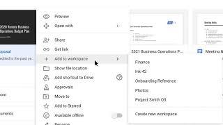 How to: Add a document to a workspace in Google Drive using Google Workspace for business