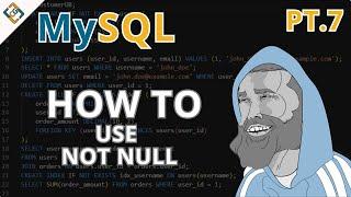 MySQL: How To Use Not Null