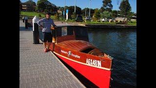 DIY 23ft Dayboat launch with flat bottom and 10hp outboard.