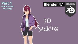 Blender | Anime character modelling timelapse - part 1