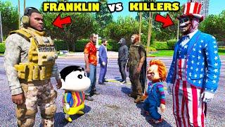 Franklin Fight The MOST WANTED KILLERS In GTA 5 | SHINCHAN and CHOP