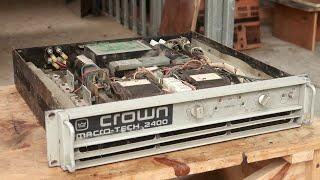 CROWN 2400  amplifier restoration / 24 transistor amplifier restore