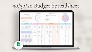50/30/20 Budget Spreadsheet - Haye Ameri