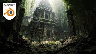 Making an OVERGROWN TEMPLE in Blender