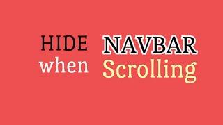 Hide Navbar When Scrolling | HTML CSS