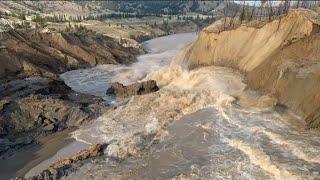 Chilcotin River Flows Freely After Historic Slide | Aerial footage