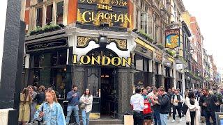 [4K]London Spring Walk: Regent St.to Soho, Carnaby St. Lunch at Dishoom Carnaby Apr. 2022