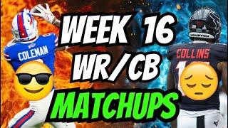 WEEK 16 Best & Worst WR/CB Matchups + MAN vs ZONE | Fantasy Football 2024