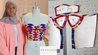 HOW TO DRAFT A CORSET BUSTIER/ TUBE TOP PATTERN |DETAILED AND BEGINNERS FRIENDLY| #pattern #sewing