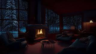 10 hours of atmosphere with crackling fireplace | Cozy winter wonderland | Sound of blizzards!