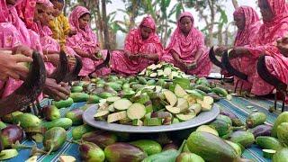 Begun Bahar - 100 KG Eggplant Fried Curry Recipe - Tasty Village Food - Brinjal Cooking by Women