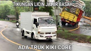 Truk @KikiCore lewat tikungan licin batas blitar malang