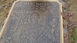 Kevin Grace visits the grave of musician Isaac Hayes in Memphis