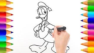 Cómo dibujar al Pato Donald de Disney | Dibujos para niños