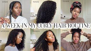 A WEEK IN MY CURLY HAIR ROUTINE (RE-UPLOADED)