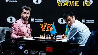 DRAMATIC GAME!! Ding Liren vs Ian Nepomniachtchi || World Chess Championship 2023 - R12