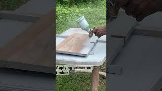 Applying primer in wood #architecture #housedesign #building #architecturelovers