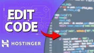 How To Edit Code In Hostinger