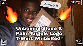 UnBoxing  Authentic Vlone X Palm Angels Logo T-Shirt ''White/Red'‼️#vlone #palmangels#viral