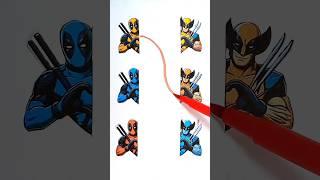 Deadpool Connect Line Puzzle Matching Game  Easy DIY Idea #shorts #art #deadpool