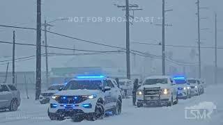 01-21-2025 New Orleans, Louisiana - Historic Winter Storm - Wrecks - Whiteout Condition - Heavy Snow