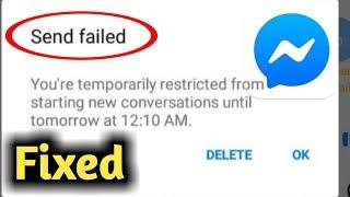 Fix Messenger Send Failed You're Temporarily Restricted Problem Solved