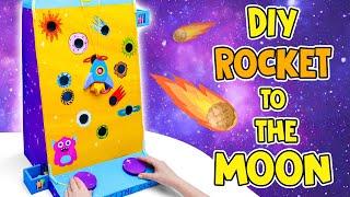 We Built a ROCKET to the MOON!  DIY Cardboard Game Tutorial