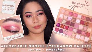 GRABE TO! 185 PESOS EYESHADOW PALETTE?! | Review, Swatches and Demo | Affordable Shopee Makeup Finds