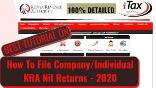 ITAX: How To File Your Company/Individual KRA Nil Returns Online on ITAX for Free -2022