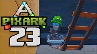 MINITRAIN MINECART TRACK  - Let's Play PixARK Gameplay Part 23 (PixARK Pooping Evolved Building)